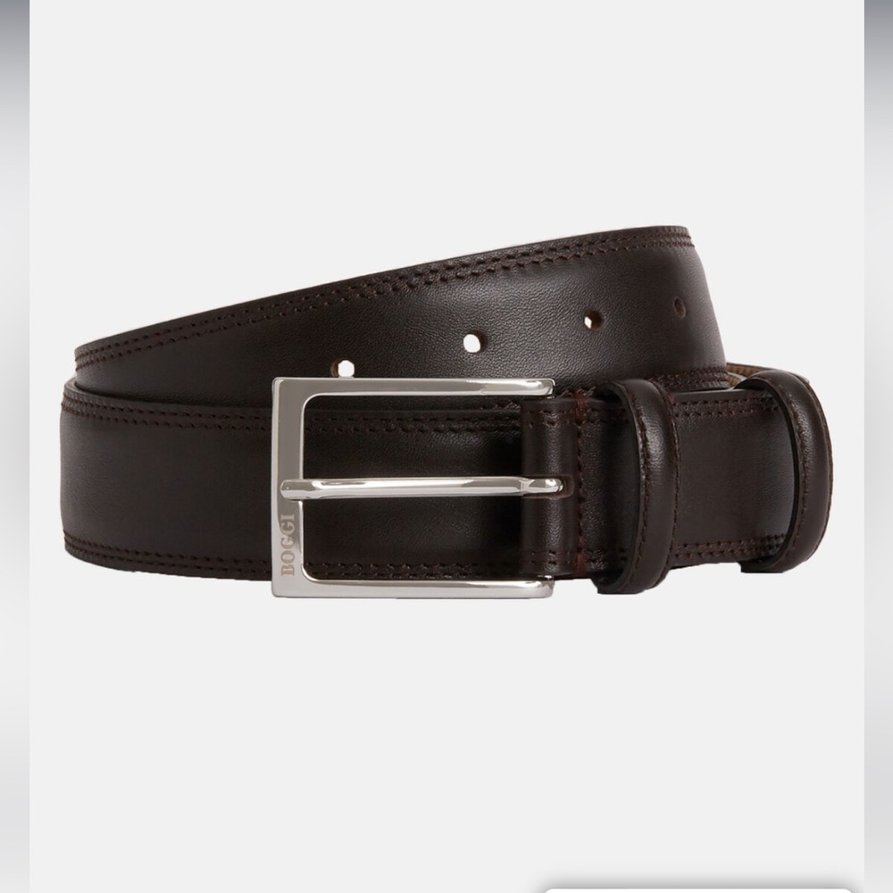 Boggi Milano Genuine Leather Belt Hand Made in France Brown Sz‎ XXXL